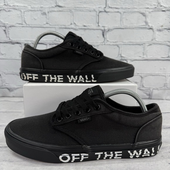 Vans Mens Atwood Printed Fox Black Sneakers Size 8.5 Spellout Skateboarding Shoe - Picture 1 of 12